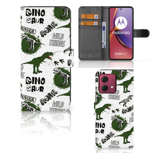 Telefoonhoesje met Pasjes voor Motorola Moto G84 Dinosaurus