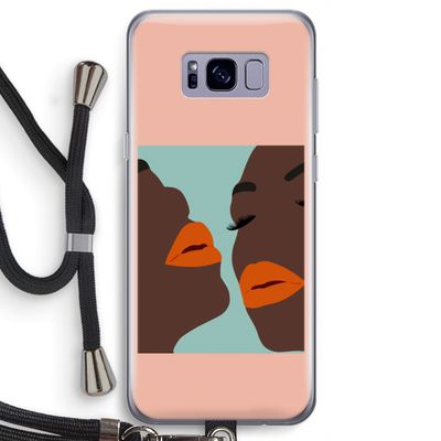 Orange lips: Samsung Galaxy S8 Transparant Hoesje met koord