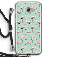 Flamingoprint groen: Samsung Galaxy A5 (2017) Transparant Hoesje met koord
