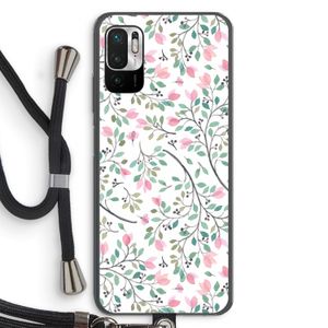 Sierlijke bloemen: Xiaomi Redmi Note 10 5G Transparant Hoesje met koord