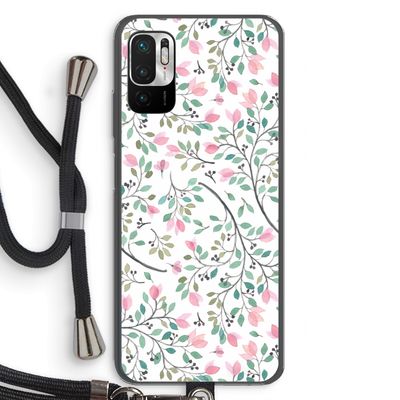 Sierlijke bloemen: Xiaomi Redmi Note 10 5G Transparant Hoesje met koord