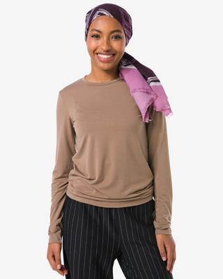HEMA Dames T-shirt Lona jersey taupe (taupe)