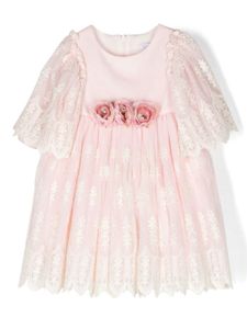 Patachou robe mi-longue en dentelle - Rose