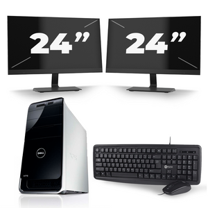 Dell XPS 8300 Tower - Intel Core i7-2e Generatie - 16GB RAM - 512GB SSD - Windows 10 + 2x 24 inch Monitor