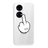 Middle finger black: Huawei P50 Transparant Hoesje Middle finger black: Huawei P50 Transparant Hoesje