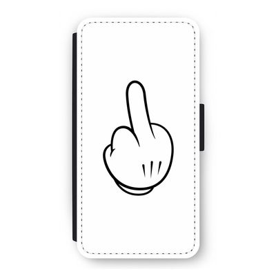 Middle finger white: iPhone 12 Flip Hoesje