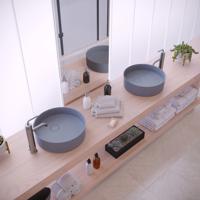 Opbouw Waskom Ideavit Solidfloat 40x40x12 cm Solid Surface Mat Grijs Ideavit