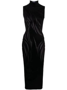 Mugler robe à motif transparent - Noir