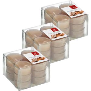 36x Geurtheelichtjes peperkoekjes/beige 4 branduren