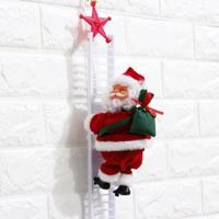 Santa Claus Beklim de ladder elektrische pluche speelgoed gevulde elektronische muziek Animal Doll Christmas Toy