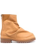 424 bottines en cuir à fermeture zippée - Marron