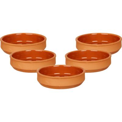 Tapas/creme brulee serveer schaaltjes - Set 12x - terracotta bruin - 16 x 4 cm