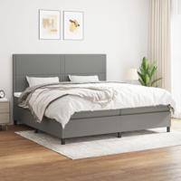 Boxspring met matras stof donkergrijs 200x200 cm