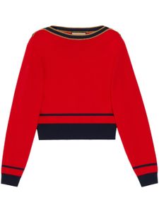 Gucci pull en laine à rayures - Rouge