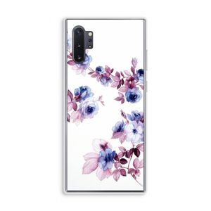 Waterverf bloemen: Samsung Galaxy Note 10 Plus Transparant Hoesje
