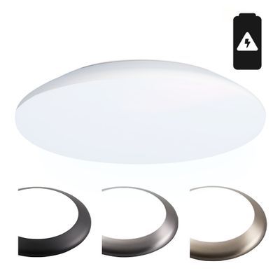 HOFTRONIC™ LED Bulkhead 38 cm - Plafondlamp met noodaccu - 25W 2600 Lumen - 6500K Daglicht wit - IK10 - Wit - IP65 Waterdicht