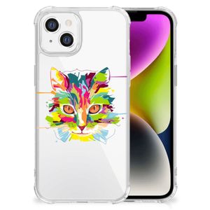 iPhone 14 Stevig Bumper Hoesje Cat Color