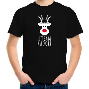 Kerst t-shirt voor kinderen - team Rudolf - zwart