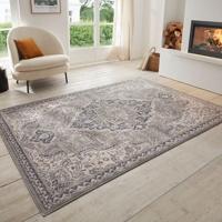 Vloerkleed Vintage Genevieve - Grijs/Crème maat: 235x160cm - materiaal: Polypropyleen - Dekbed-Discounter.nl