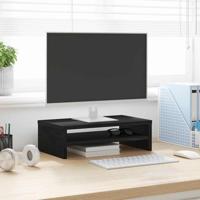 Monitorstandaard Zwart Eiken 42x24x13 cm Bewerkt Hout