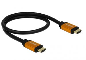 DeLOCK 85726 HDMI kabel 0,5 m HDMI Type A (Standaard) Zwart, Goud