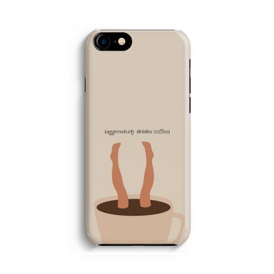 Aggressively drinks coffee: iPhone 8 Volledig Geprint Hoesje