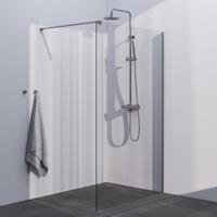 BRAUER Season inloopdouche model C helder glas 130x200 incl. glascoating RVS-kleurig geborsteld