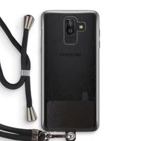 Geometrische lijnen zwart: Samsung Galaxy J8 (2018) Transparant Hoesje met koord