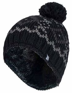 Heat Holders Mens chunky jacquard pom pom hat helsinki black (1 st)