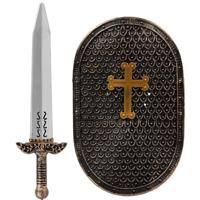 Zwaard met schild voor een ridder - verkleed speelgoed - 50 cm - kunststof - wapens - voor kinderen