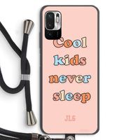 Cool Kids Never Sleep: Xiaomi Redmi Note 10 5G Transparant Hoesje met koord