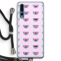 Smiley watermeloenprint: Huawei P20 Pro Transparant Hoesje met koord Smiley watermeloenprint: Huawei P20 Pro Transparant Hoesje met koord