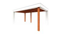 Buitenverblijf Verona 510x335 cm - Plat dak model links- Plat dak- Onbehandeld lariks Douglas hout- Trendhout