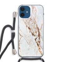 Goud marmer: iPhone 12 Transparant Hoesje met koord