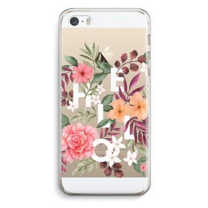 Hello in flowers: iPhone 5 / 5S / SE Transparant Hoesje