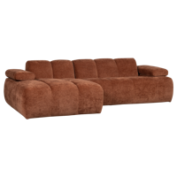 WOOOD Mojo chaise longue bank links ribstof Roestbruin