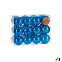 Set kerstballen Blauw Plastic (12 Stuks)