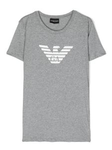 Emporio Armani Kids t-shirt en coton à logo imprimé - Gris