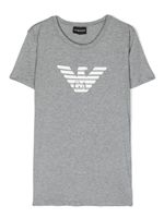 Emporio Armani Kids t-shirt en coton à logo imprimé - Gris - thumbnail