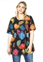 Yoek Tunic wide bottom CORAL | Zwart | Maat 58/60