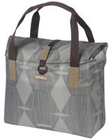 Basil elegance fietsshopper, green pet, waterkerende vouwsluiting, gepolsterde hand/schouderbanden, 20-26l, taupe