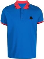 Moncler polo en coton à patch logo - Bleu - thumbnail