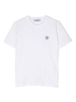 Stone Island Junior t-shirt en coton à patch logo - Blanc