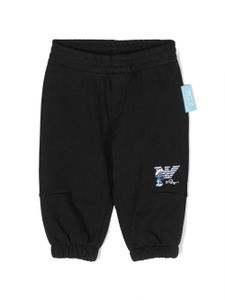 Emporio Armani Kids pantalon de jogging à logo brodé - Bleu