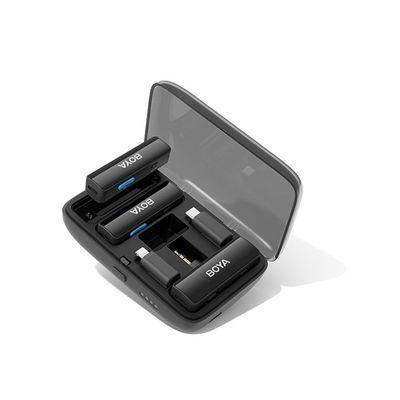 Boya Boyalink Draadloze microfoonset incl. 2 mic, oplader en diverse plugs