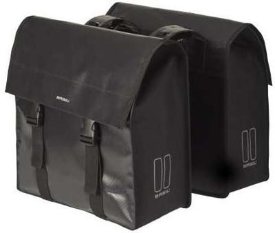 Dubbele fietstas Basil Urban Load 48 liter 41 x 18 x 46 cm - zwart reflective