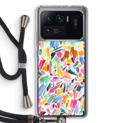 Watercolor Brushstrokes: Xiaomi Mi 11 Ultra Transparant Hoesje met koord