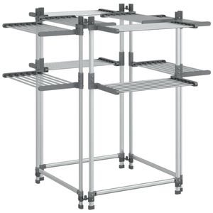 The Living Store Wasdroogrek - 2-Laags - Aluminium - 107x107x120 cm - Compact