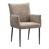 Leen Bakker - Eetkamerstoel Teun - Stof - Beige - 58.5x64x91.5 Cm