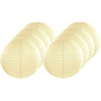 8x Ivoorkleurige lampionnen rond 25 cm   -